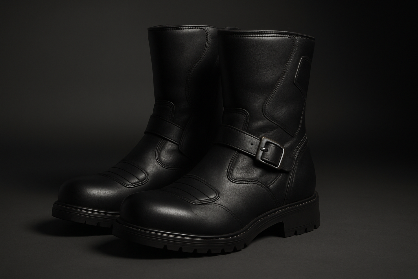 Custom motorcycle boots in premium leather by RevLeath
