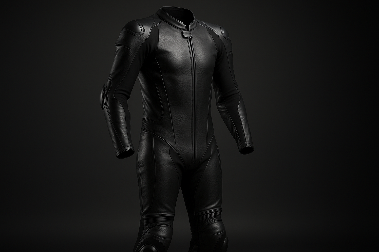 Two-piece motorbike track suit made from premium leather